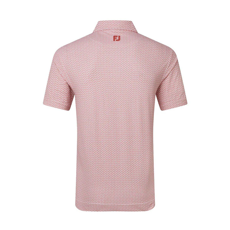 FOOTJOY Scallop Geo Pique Men's Polo (Red) - Image 2