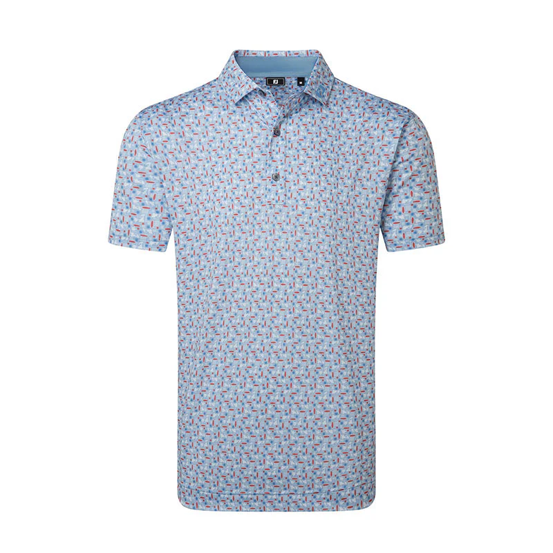 FOOTJOY Surfs Up Print Lisle Men's Polo (White)