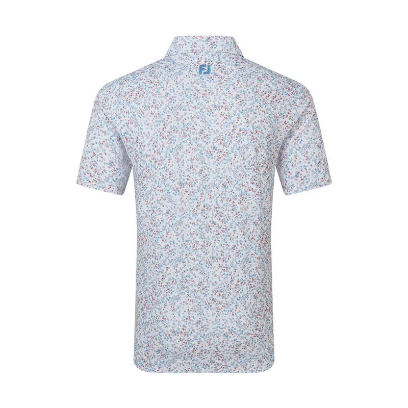 FOOTJOY Watercolor Floral Print Pique Men's Polo (White) - Image 2