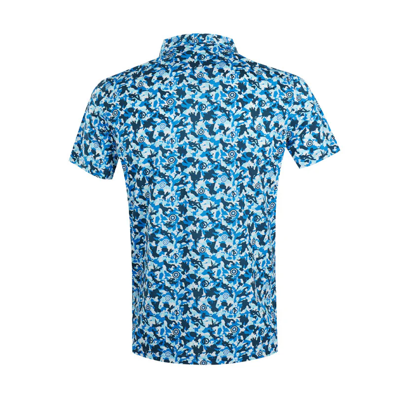 DISNEY Avengers Print Men's Polo (Multi Blue) - Image 2