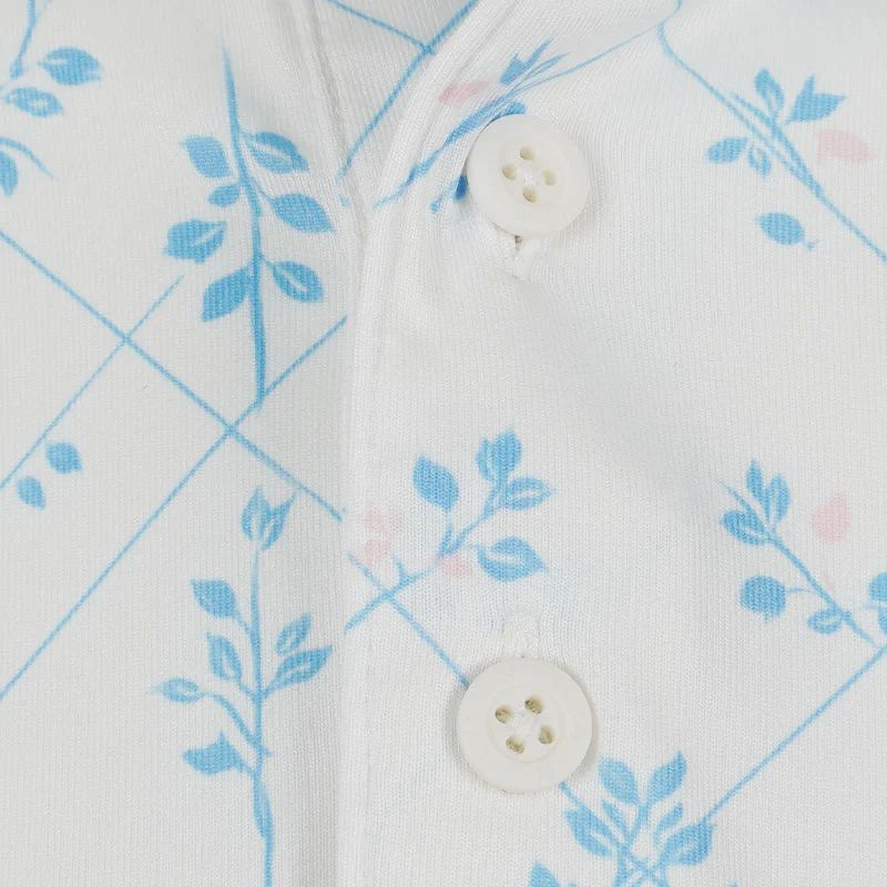 PUMA CLOUDSPUN Argyle Bloom Men's Polo (White/Light Blue) - Image 3