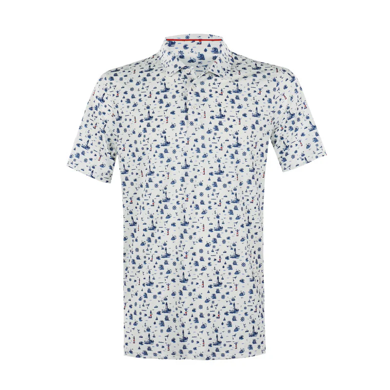 PUMA MATTR Lighthouse Men's Polo (White/Navy)