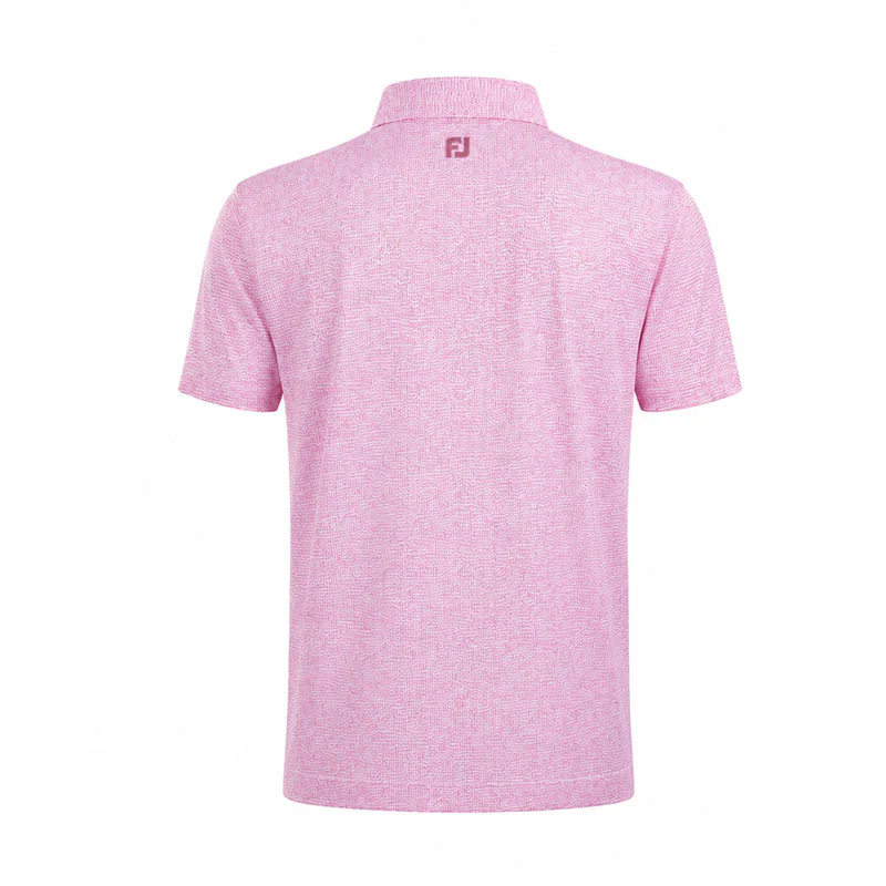 FOOTJOY Seersucker Print Lisle Men's Polo (Pink) - Image 2