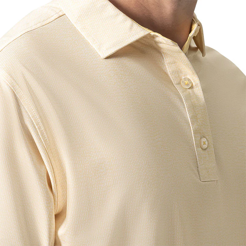 FOOTJOY Seersucker Print Lisle Men's Polo (Sunshine) - Image 3