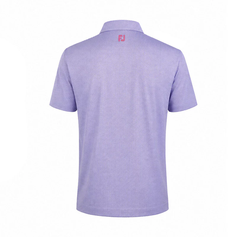 FOOTJOY Wave Print Lisle Men's Polo (Pink) - Image 2