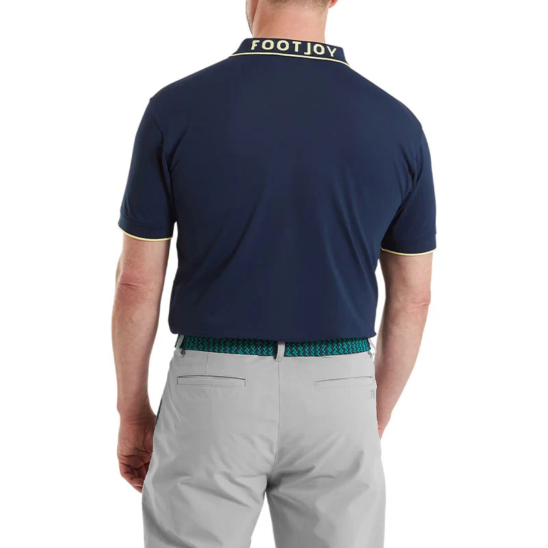 FOOTJOY Wordmark Pique Men's Polo (Navy) - Image 4