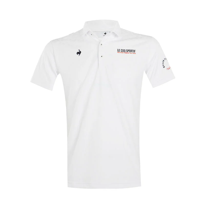 LE COQ SPORTIF GOLF Triangle Jacquard Men's Polo (White)