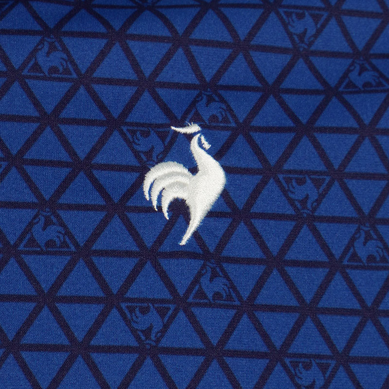 LE COQ SPORTIF GOLF Checkered Pattern Men's Polo (Blue) - Image 4