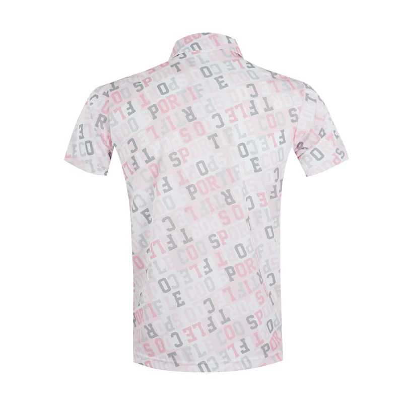 LE COQ SPORTIF GOLF Logo Pattern Men's Polo (Pink) - Image 2
