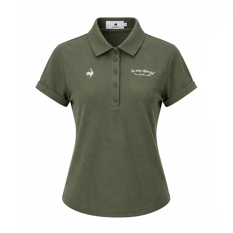 LE COQ SPORTIF GOLF Soccer Stripe Women's Polo (Khaki)