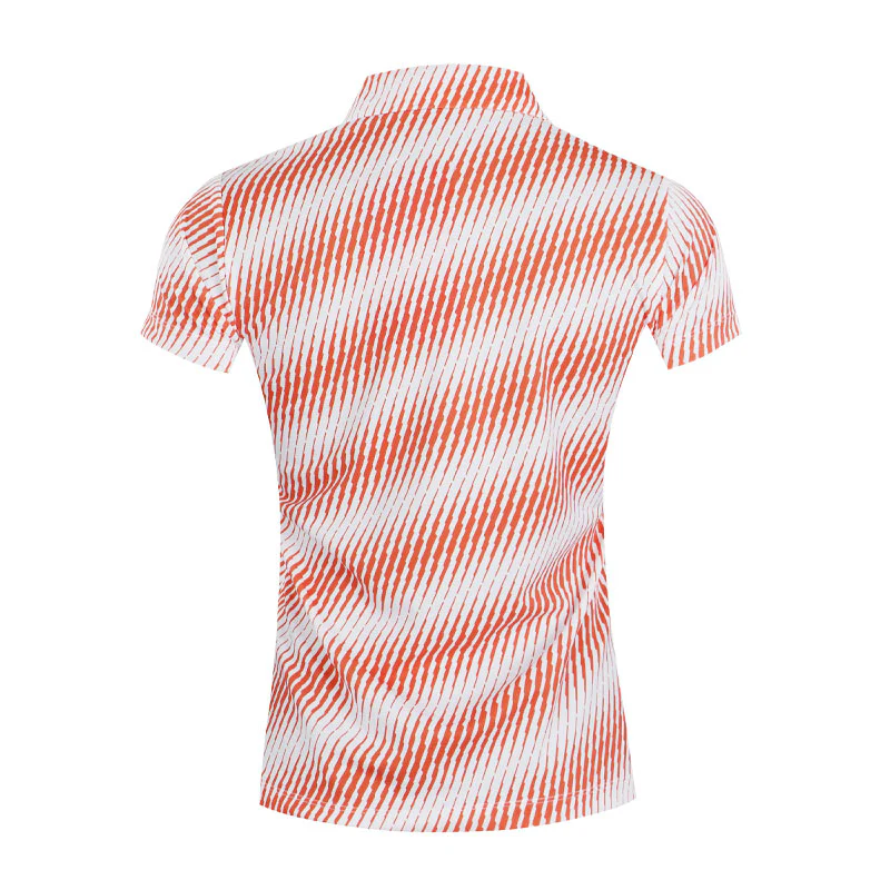 LE COQ SPORTIF GOLF Diagonal Pattern Women's Polo (Orange) - Image 2