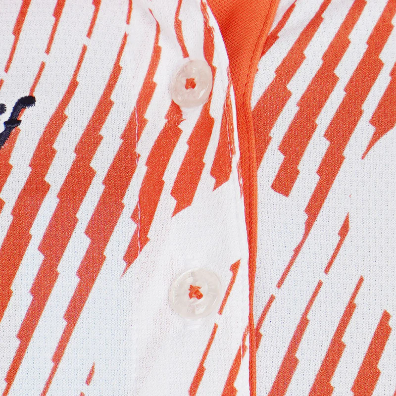 LE COQ SPORTIF GOLF Diagonal Pattern Women's Polo (Orange) - Image 3