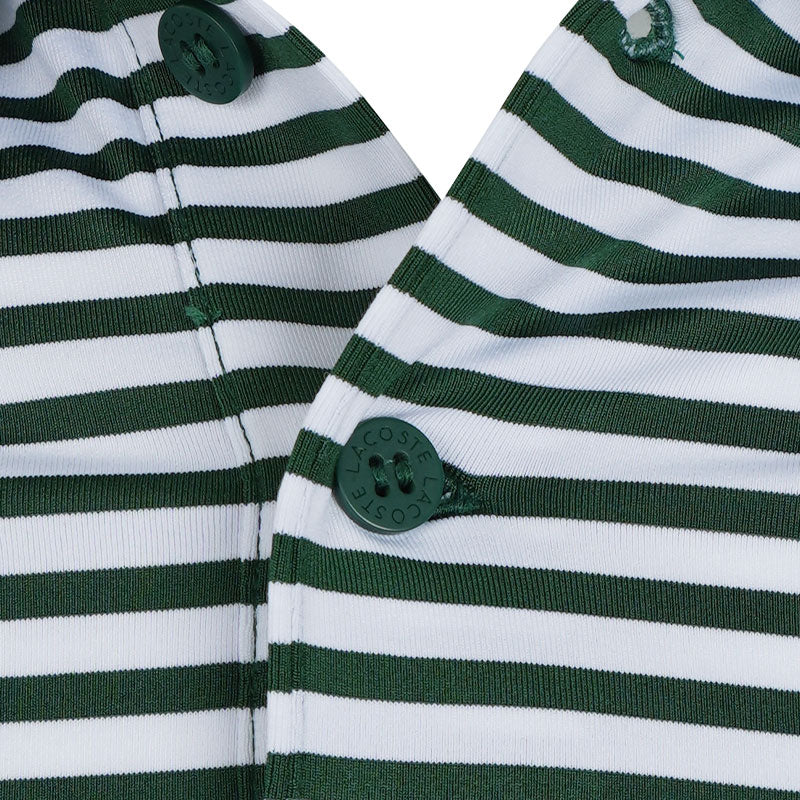 LACOSTE Regular Fit UV Protect Men's Polo (Green/White) - Image 3