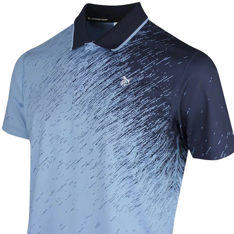 PUMA x Reigning Champ Men's Polo (Zen Blue/Deep Navy) - Image 4