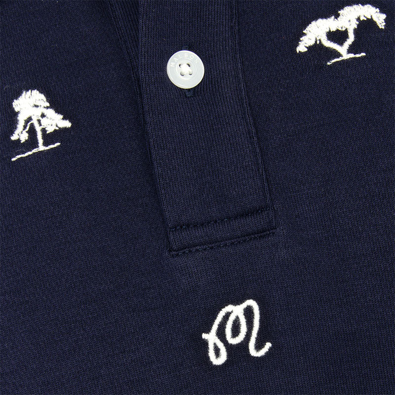 MALBON GOLF Torrey Pines Men's Polo (Baritone Blue) - Image 3
