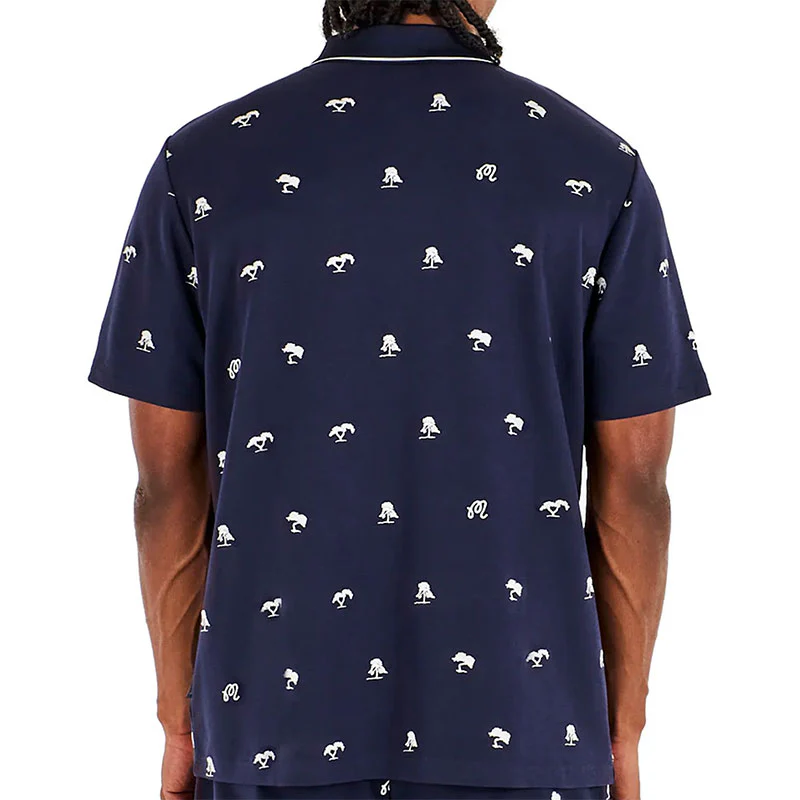 MALBON GOLF Torrey Pines Men's Polo (Baritone Blue) - Image 4