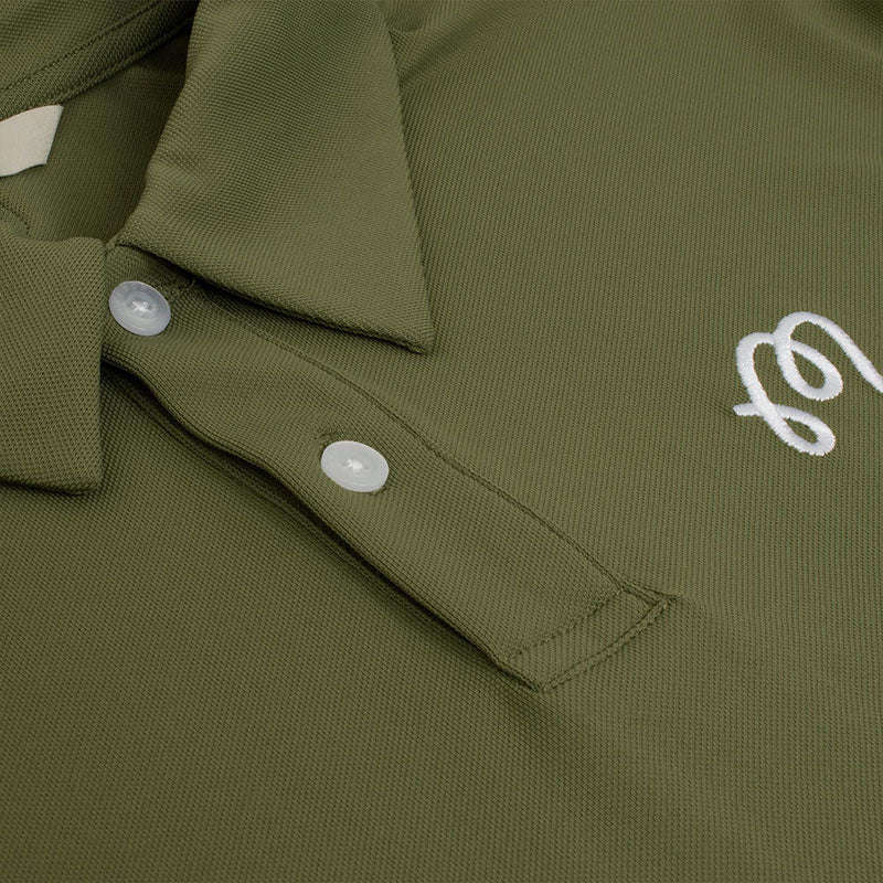 MALBON GOLF Fairway Men's Polo (Olive) - Image 3