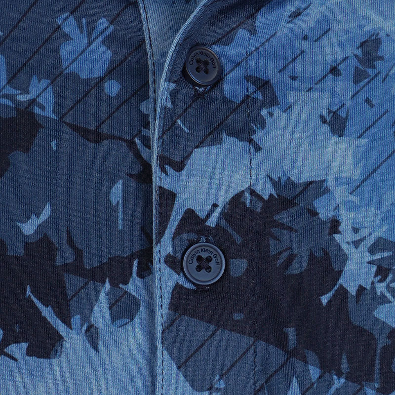 CALVIN KLEIN Digital Chaos Print Men's Polo (Navy) - Image 3
