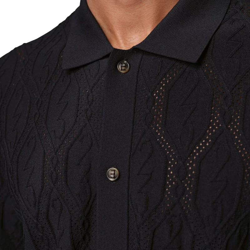 NIKE Jordan Sport Men's Button-Down Shirt (Black) - Image 3