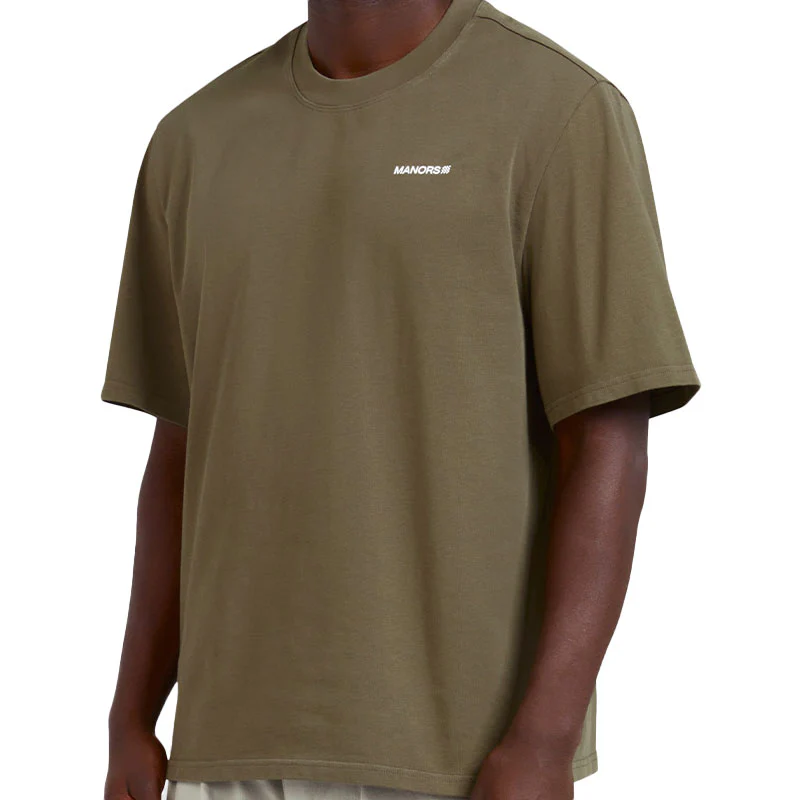 MANORS Logo Men's T-Shirt (Olive) - Image 3