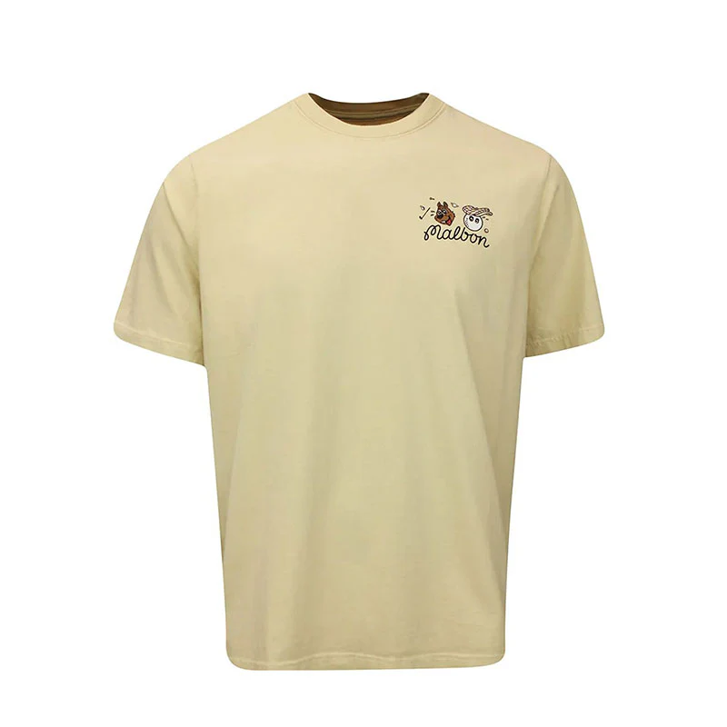 MALBON GOLF Two Man Scramble Men's T-Shirt (Light Khaki)