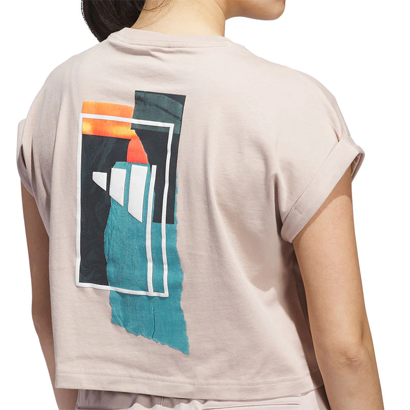 ADIDAS Beyond The Course Graphic Women's T-Shirt (Taupe) - Image 4