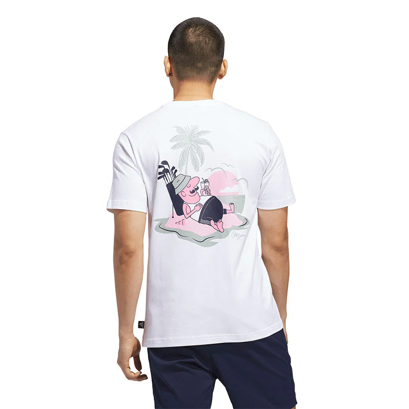 ADIDAS Golf Chip In Paradise Graphic Men's T-Shirt (White) - Image 2