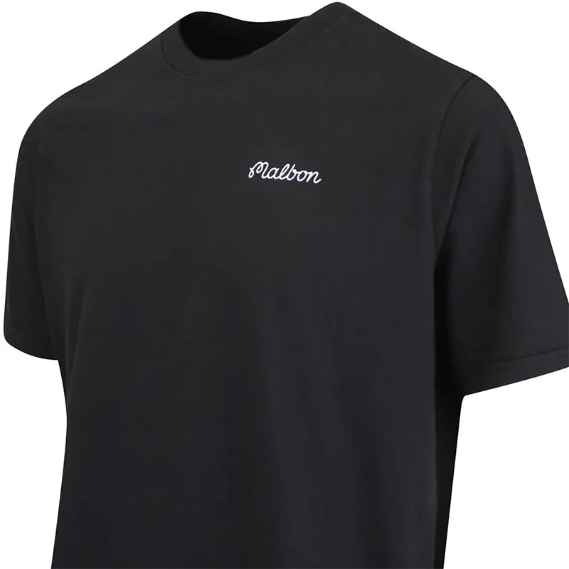 MALBON GOLF Bermuda Baldwin Men's T-Shirt (Black) - Image 4