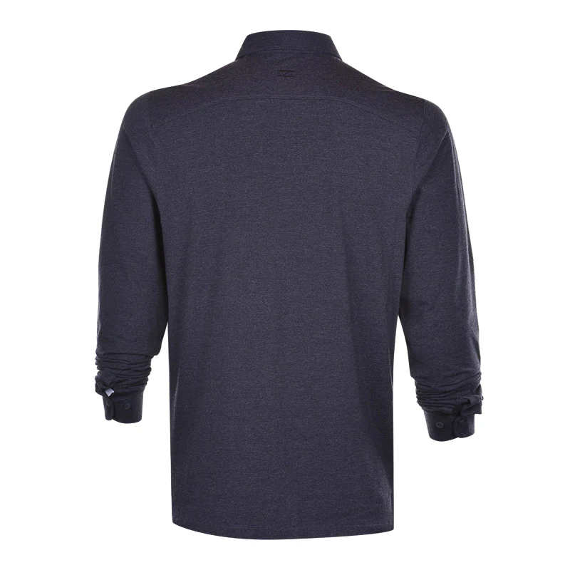 CUTTER & BUCK Advantage Jersey Men's Longsleeve Polo (Black Heather) - Image 2