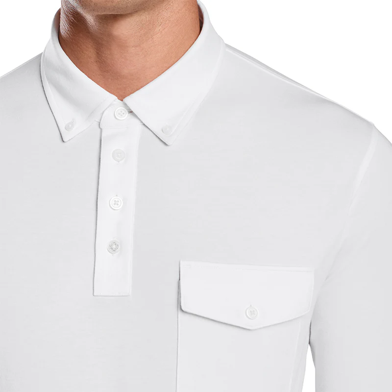 GFORE Luxe Men's Long Sleeve Polo (Snow) - Image 3