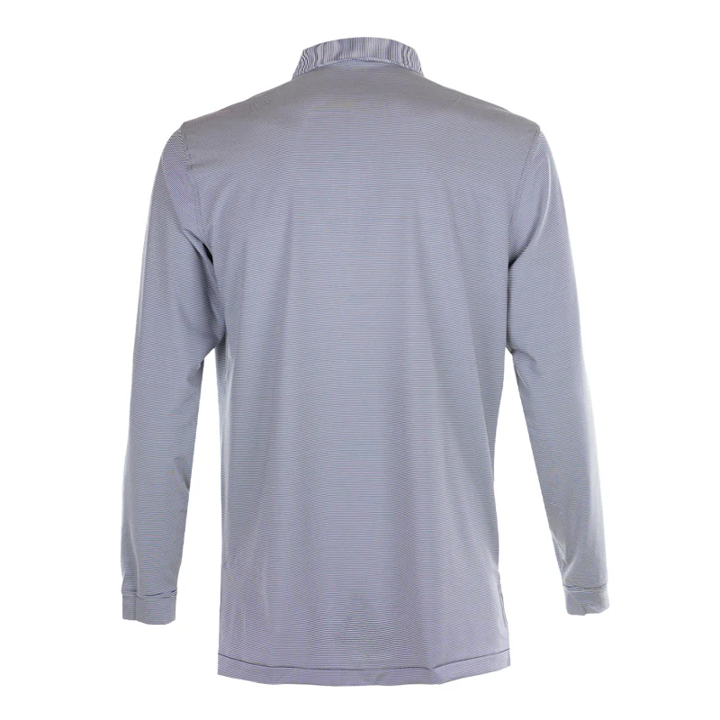 PETER MILLAR Jubilee Stripe Men's Long Sleeve Polo (Navy) - Image 2