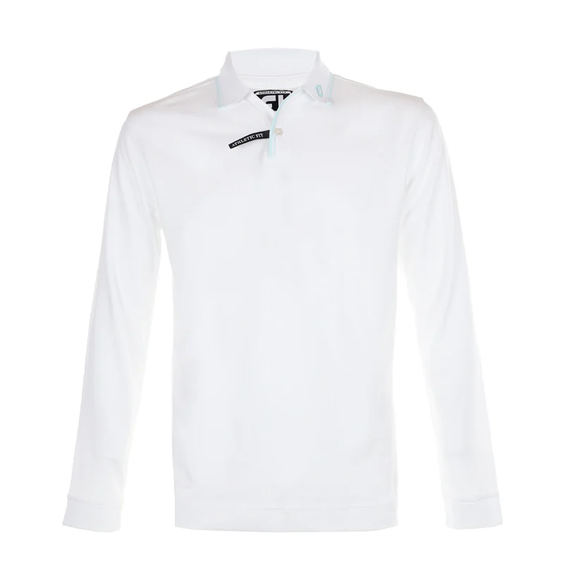 FOOTJOY Lightweight Pique Men's Long Sleeve Polo (White)