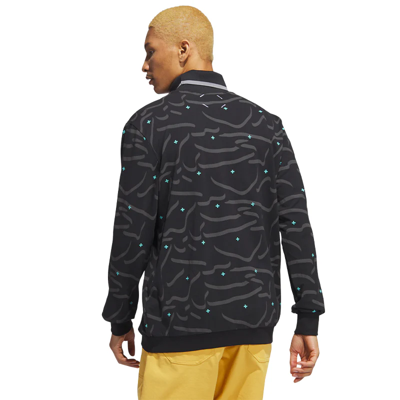 ADIDAS Adicross Turtle Neck Men's Long Sleeve Polo (Black) - Image 2