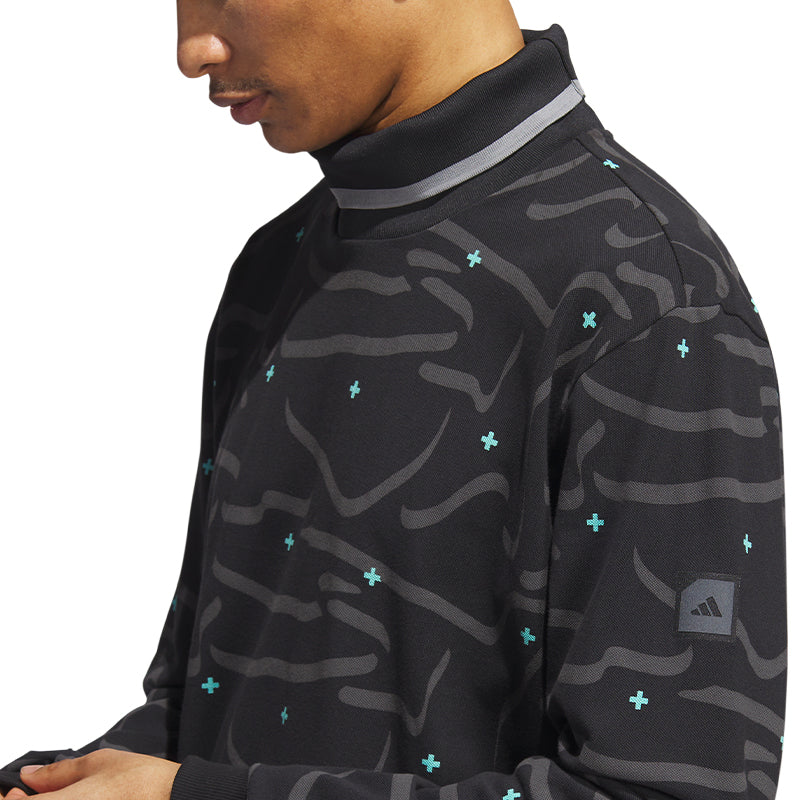 ADIDAS Adicross Turtle Neck Men's Long Sleeve Polo (Black) - Image 3