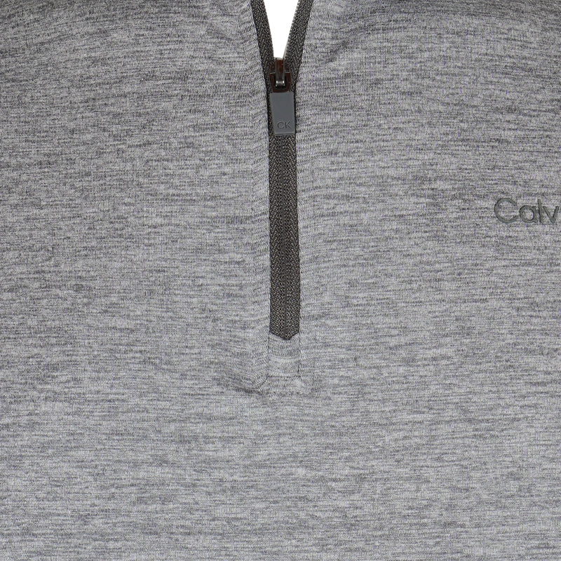 CALVIN KLEIN Newport Half-Zip Men's Long Sleeve Shirt (Silver Marl) - Image 3