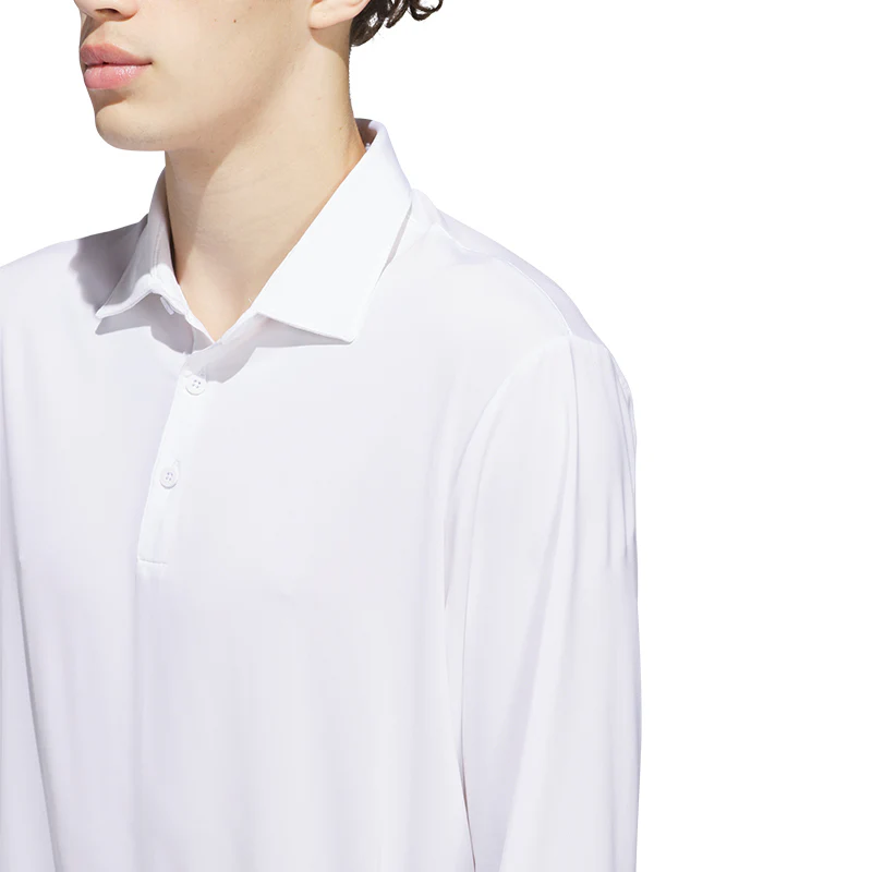 ADIDAS Men's Long Sleeve Polo (White) - Image 3
