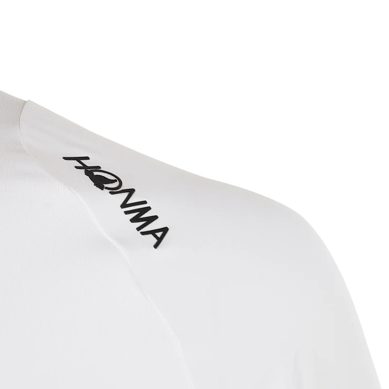 HONMA Performance Men's Long Sleeve Polo (White) - Image 4