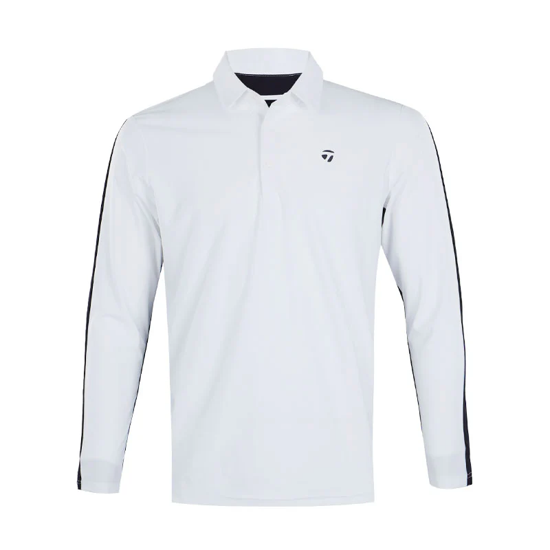 TAYLORMADE Basic Long Sleeve Men's Polo (White)