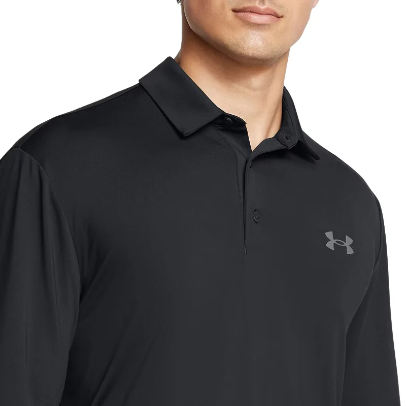 UNDER ARMOUR Playoff Men's Long Sleeve Polo (Black) - Image 2