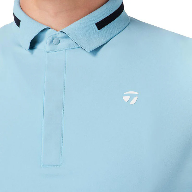 TAYLORMADE Blushed Men's Long Sleeve Polo (Azure Blue) - Image 3