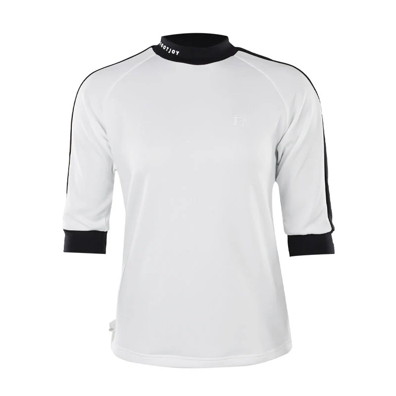 FOOTJOY Japan Lightweight Women's 3/4 Sleeve Mock Neck Shirt (White)