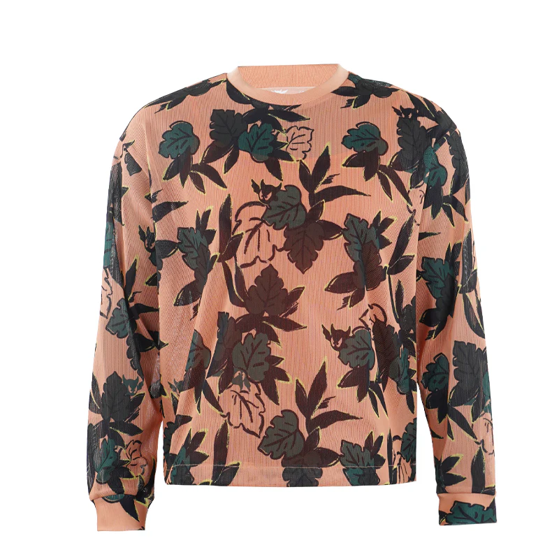 WAAC Forest Mesh PGA Men's Long Sleeve Shirt (Orange)