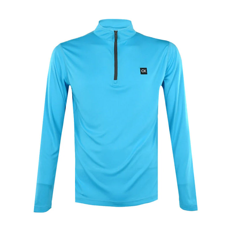 CALVIN KLEIN Westgate Half Zip Men's Long Sleeve Shirt (Aquarius)