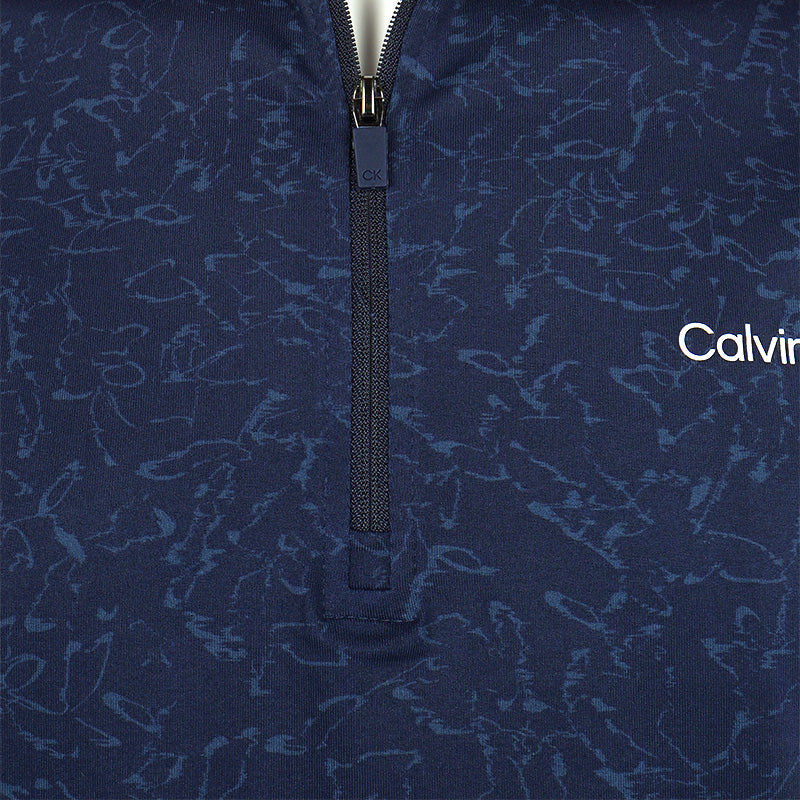 CALVIN KLEIN Printed Newport 1/4 Zip Men's Long Sleeve Shirt (Navy) - Image 3