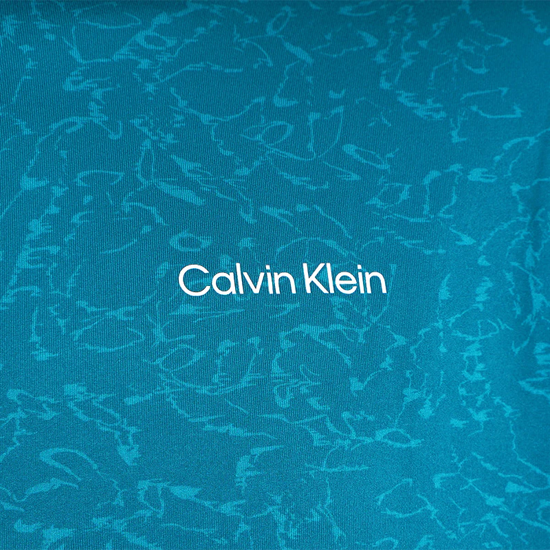 CALVIN KLEIN Printed Newport 1/4 Zip Long Sleeve Shirt (Sea Green) - Image 4