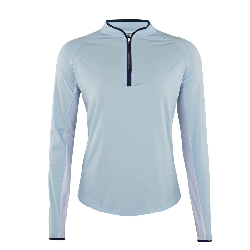 FOOTJOY Women's 1/4 Zip Long Sleeve Sun Protection Shirt (Blue)