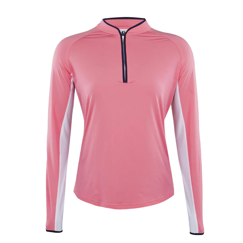 FOOTJOY Women's 1/4 Zip Long Sleeve Sun Protection Shirt (Pink)