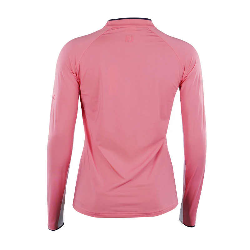 FOOTJOY Women's 1/4 Zip Long Sleeve Sun Protection Shirt (Pink) - Image 2