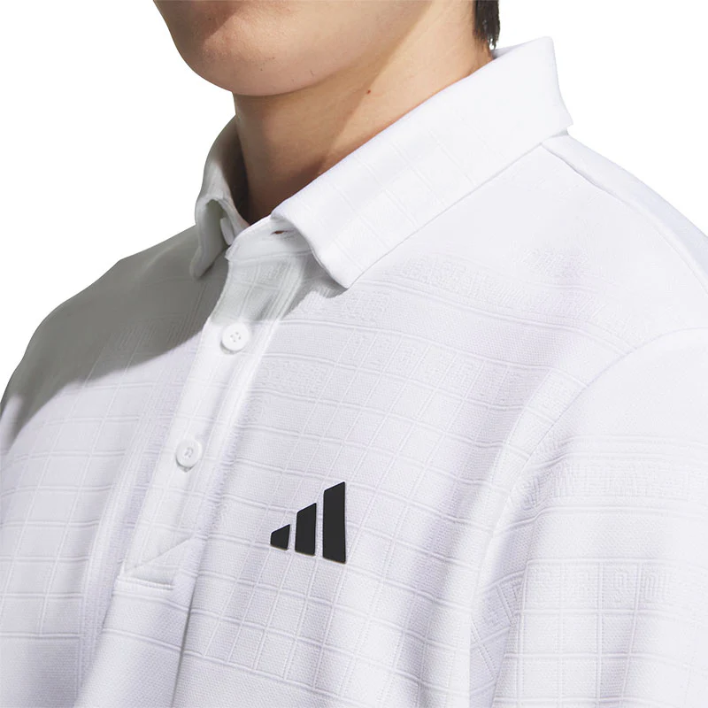 ADIDAS Monogrum Men's Long Sleeve Polo (White) - Image 3