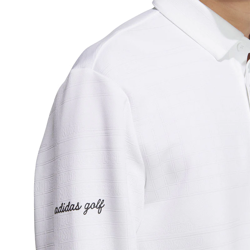 ADIDAS Monogrum Men's Long Sleeve Polo (White) - Image 4